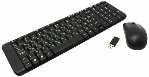 Комплект мыши и клавиатуры Logitech MK220 USB черный (920-003161)