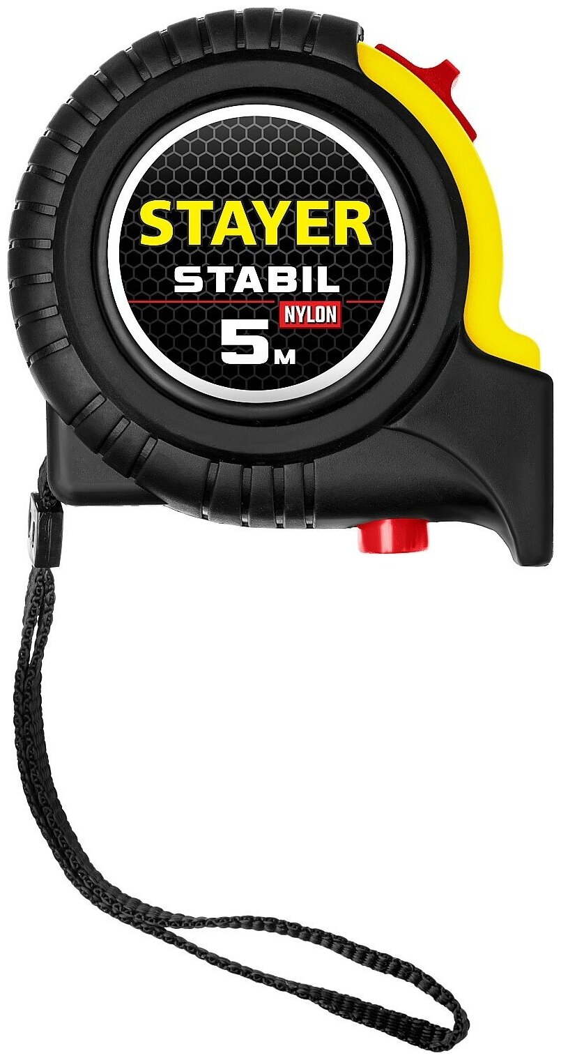 STAYER Stabil 5м х 25мм, Профессиональная рулетка с двухсторонней шкалой (34131-05-25) - фотография № 2