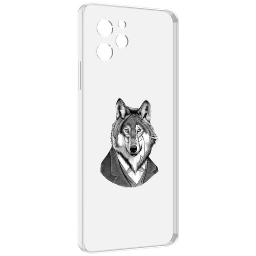 Чехол MyPads волк в пиджаке для Huawei Nova Y61 / Huawei Enjoy 50z задняя-панель-накладка-бампер