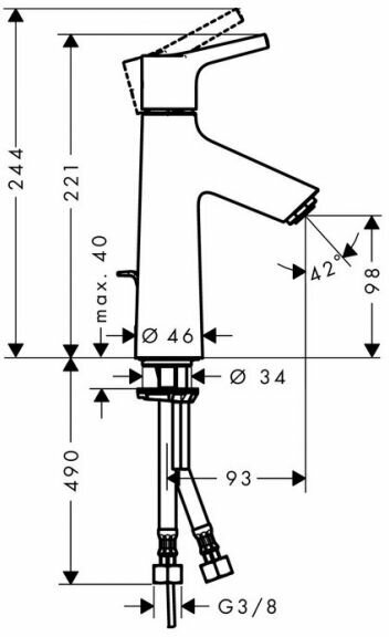 Смеситель для раковины Hansgrohe Talis S 72020000