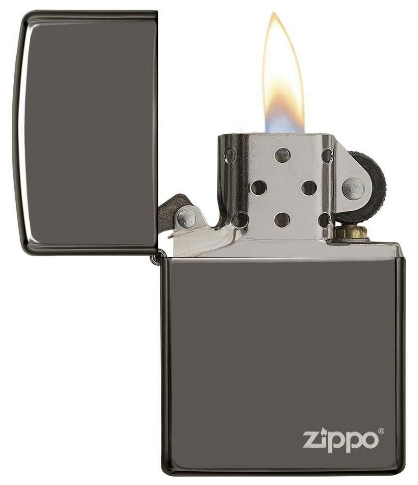 Зажигалка ZIPPO Classic с покрытием Black Ice®, латунь/сталь, чёрная, глянцевая, 38x13x57 мм - фотография № 3