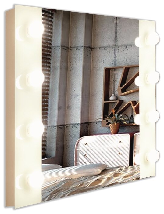 Зеркало «Этюд», гримёрное, настенное, 8 лампочек, 80х60 см - фотография № 3