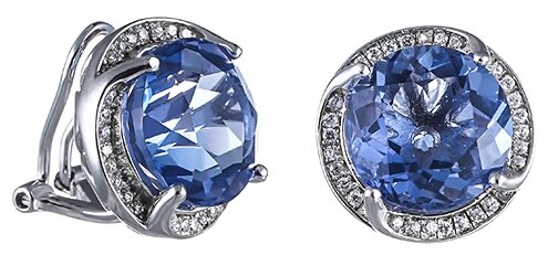 ELEMENT47 Серьги из серебра 925 пробы с алексалитами и фианитами M0035E5_SR_AL_001_WG