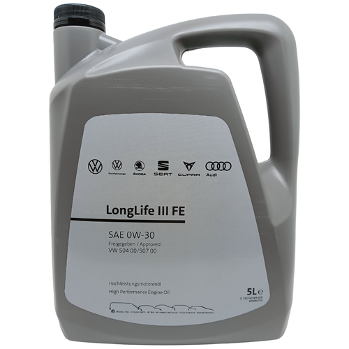 Моторное масло VAG Longlife III 0W-30 синтетическое 5 л GS55545M4EUR,,,VW AD Longlife III 504.00/507.00 (в замен 5W30)