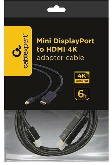 Кабель mDisplayPort- Hdmi 1.8m Cablexpert 20M/19M, черный [CC-mDP-HDMI-6] - фотография № 4