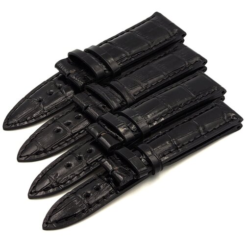 Ремешок Malpolon, фактура под рептилию, перфорированная, диаметр шпильки 1.75 мм, размер 24/22 L, черный