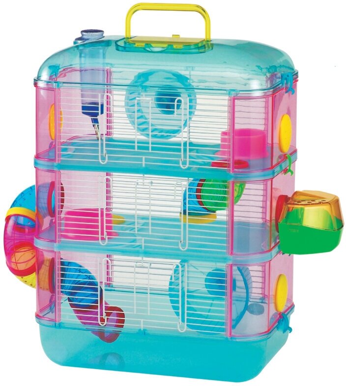 Клетка для грызунов Triol 31003A 40х26х53 см голубой/розовый
