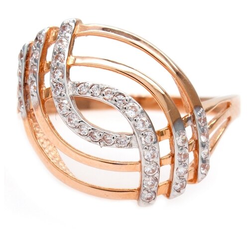 фото The jeweller кольцо волна из золота с фианитами 1-0798, размер 20.5