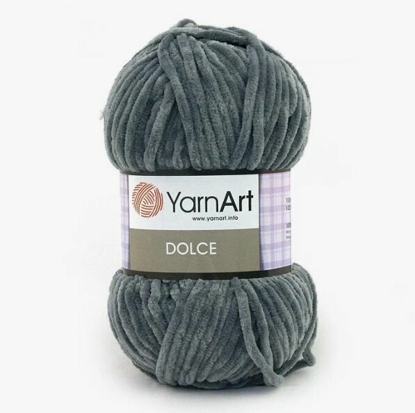 Пряжа Yarnart Dolce серый (760), 100%микрополиэстер, 120м, 100г, 1шт - фотография № 3