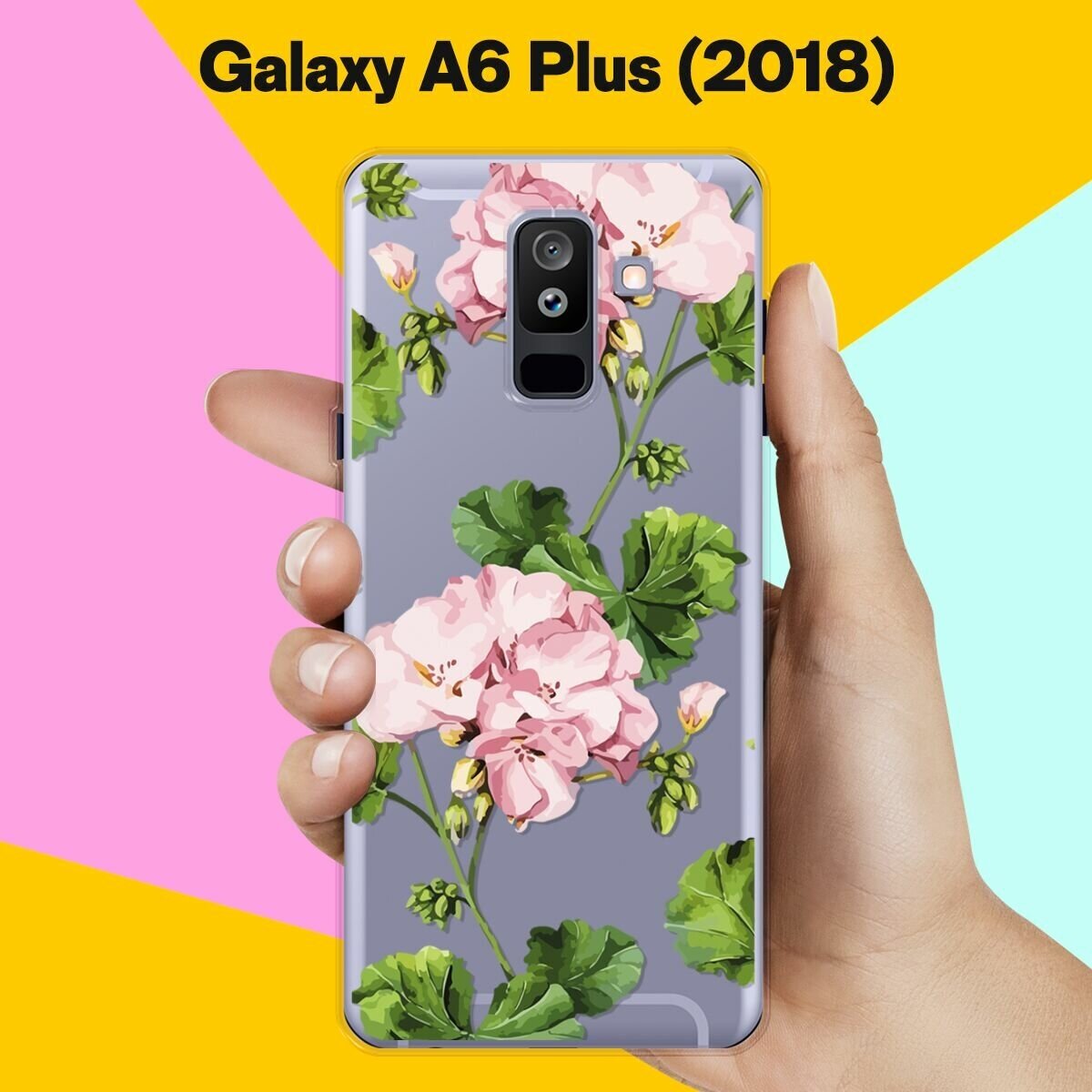 Силиконовый чехол на Samsung Galaxy A6 Plus (2018) Пионы / для Самсунг Галакси А6 Плюс