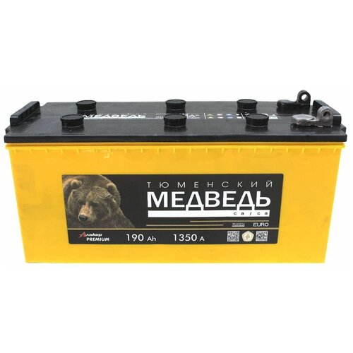 Автомобильный аккумулятор 190 Ач Тюменский медведь LA п/п (болт) (1350А д*ш*в 51,8*22,8*23,8 см)