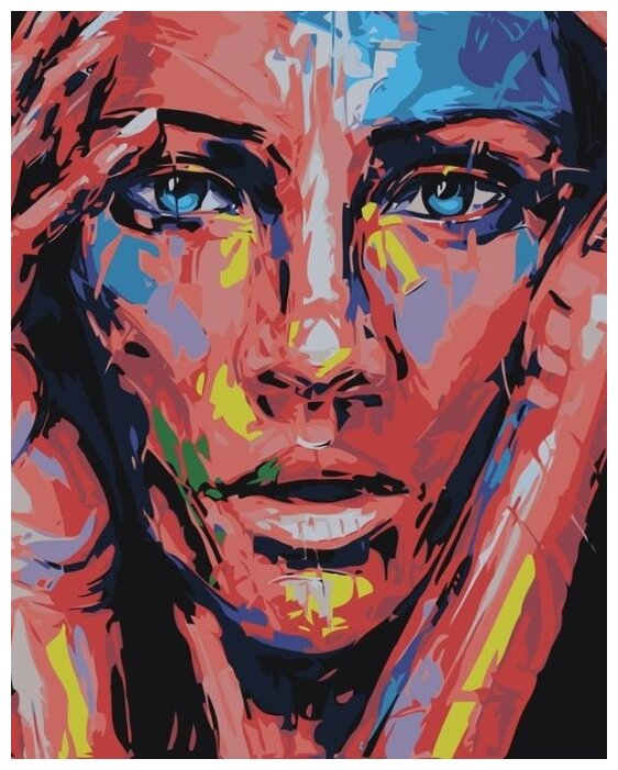 Картина по номерам "Девушка в красках", 40x50 см
