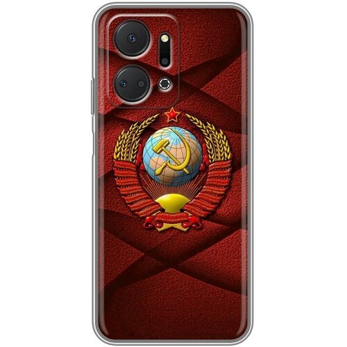 Дизайнерский силиконовый чехол для Хуавей Хонор Х7а Плюс / Huawei Honor X7a Plus Герб СССР силиконовый чехол на honor x7a хонор х7а старинный телефон