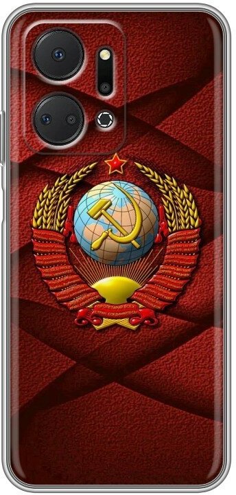Дизайнерский силиконовый чехол для Хуавей Хонор Х7а Плюс / Huawei Honor X7a Plus Герб СССР