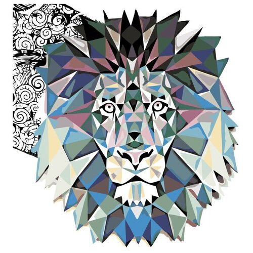 Картина по номерам Фигурный лев, 40x50 см