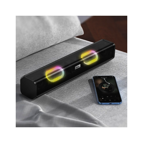 Беспроводная колонка c подсветкойBS49Bluetooth 51мощный стерео звукразъем для USB1800mAhчерный 344900₽