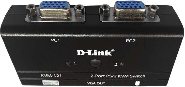 Переключатель KVM Switch D-Link 2-port коммутатор D-Link DKVM-121 2-port (кабели в комплекте)