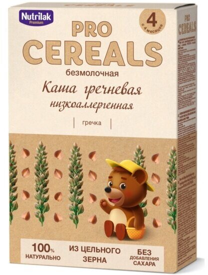 Каша гречневая Nutrilak Premium Pro Cereals цельнозерновая безмолочная, 200гр - фото №16