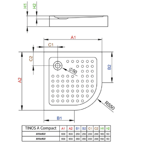 Душевой поддон Radaway Tinos A Compact 80x80 см S4TIA8080-08, белый