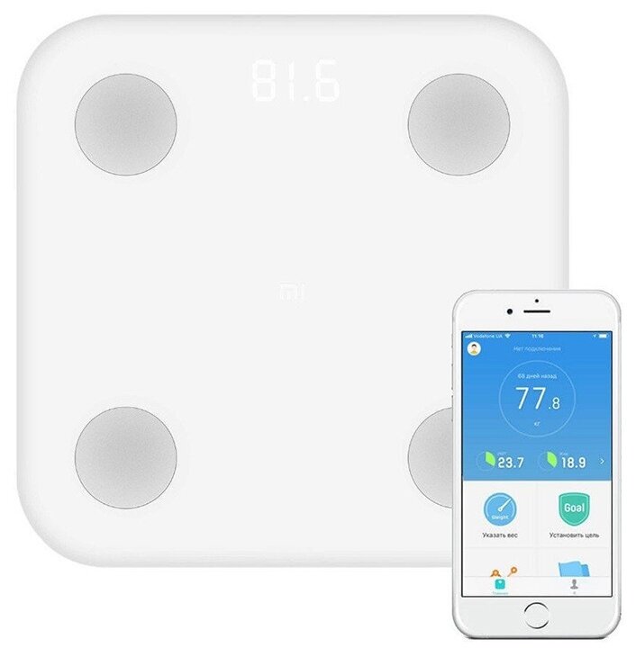 Весы электронные Xiaomi Mi Body Composition Scale, белый - фотография № 5