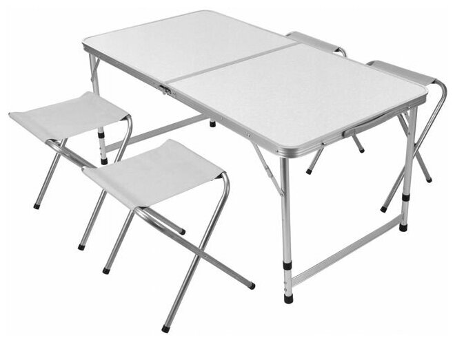 Набор походной мебели складной (стол и 4 стула) 'Твой Пикник' белый GB-018