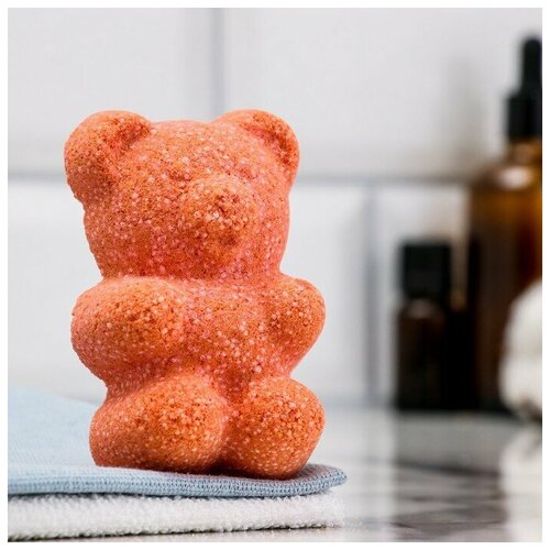 Купить Бомбочка для ванны Медвежонок с ароматом хвойного леса, красная, 100 гр, Добропаровъ