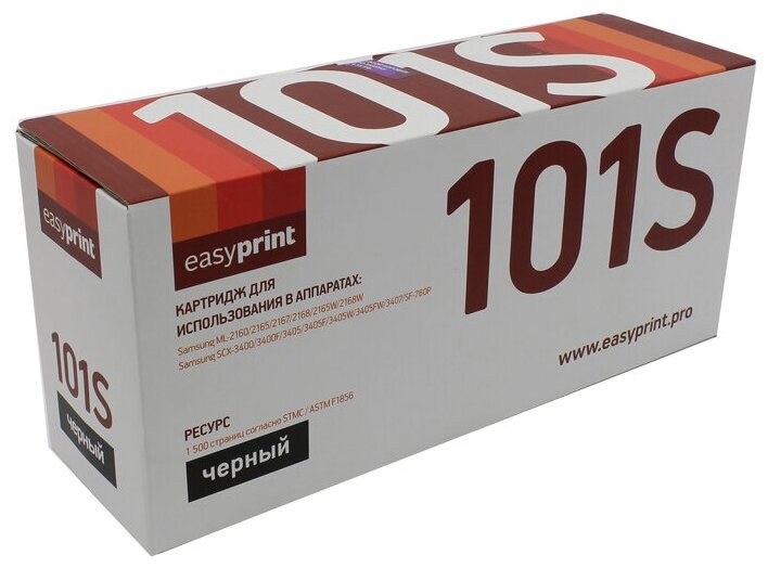 Картридж EasyPrint LS-101S (D101S) для Samsung ML-2160/2164/2165/2167/2168/SCX-3400/3405/3407/SF-760P (1500 стр.) с чипом