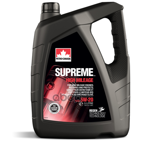 Масло моторное supreme high mileage 5w-20 5л, PETRO-CANADA MOHM52C20 (1 шт.)