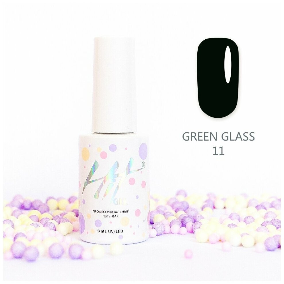 Гель-лак HIT Желто-зеленая коллекция №11 (Green glass), 9 мл