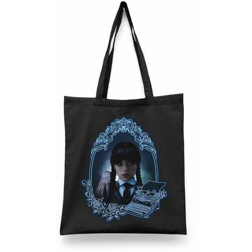 фото Сумка-шоппер унисекс каждому своё "уэнсдей/венсдей/wednesday" черная