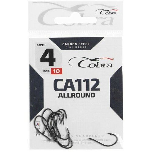 cobra крючки cobra allround серия ca124 6 10 шт COBRA Крючки Cobra ALLROUND, серия CA112, № 04, 10 шт.