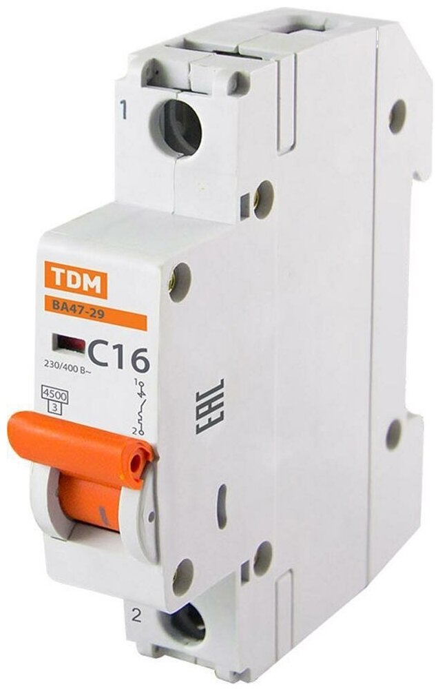 Автоматический выключатель TDM ВА47-29 1P 16А характеристика C