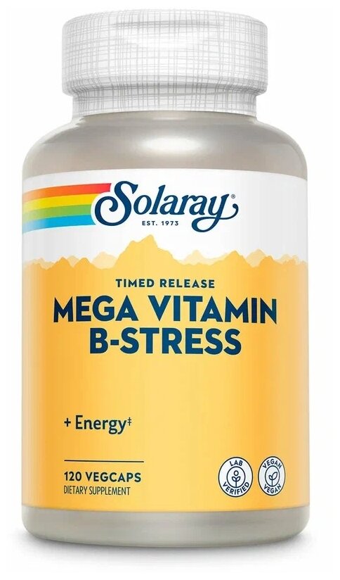 Solaray Mega B-Stress пролонгированного действия 120 капсул