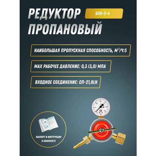 Редуктор пропановый БПО-5-4 ПТК (001.010.214) редуктор пропановый птк бпо 5 кр 4