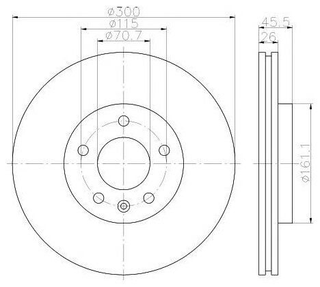 Тормозной диск передний Valeo R3023 для Chevrolet Orlando Opel Astra Opel Astra J