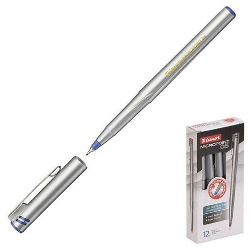 Ручка капиллярная Luxor Micropoint, узел 0.5 мм, одноразовые, чернила синие, 12 шт.