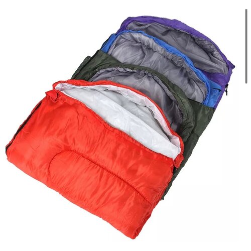 Спальник туристический с капюшоном 210х75см полиэстер 170T 950 гр холлофайбер 250 гм2 5С 350000₽