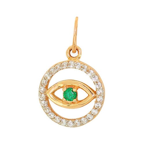 Подвеска РОСТЗОЛОТО, красное золото, 585 проба, циркон