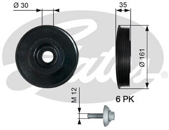 Ременный шкив коленчатый вал Gates TVD1025A