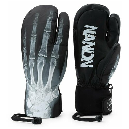 Варежки NANDN, серый, белый