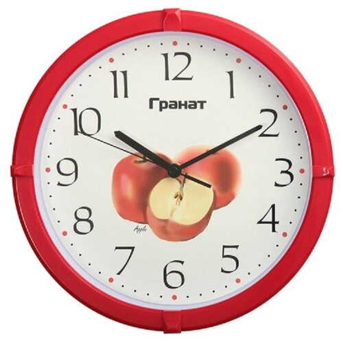 фото Настенные часы круглые гранат ф-6802-4 яблоко диаметр 27,5 см