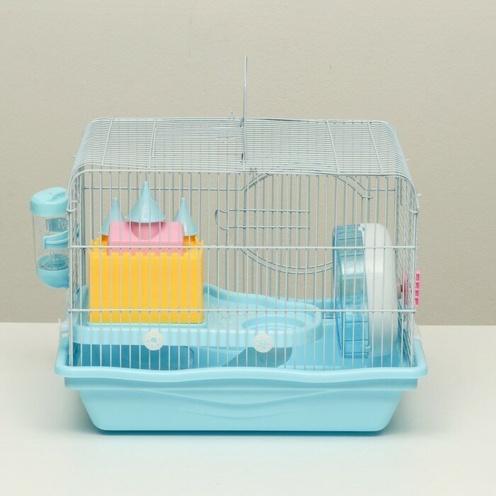Клетка для грызунов"Пижон", укомплектованная с замком, 37 х 27 х 30 см, голубая Пижон 9304557 . - фотография № 9