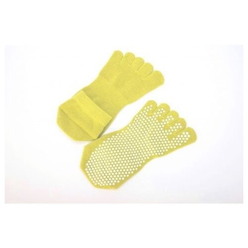 фото Носки противоскользящие "bradex", для занятий йогой закрытые, размер: 35-41, цвет: жёлтый