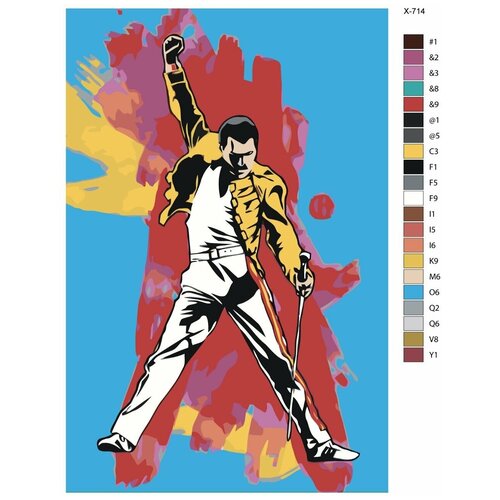 Картина по номерам X-714 Певец Freddie Mercury 60х90 картина по номерам x 768 певец кори тейлор 60х90