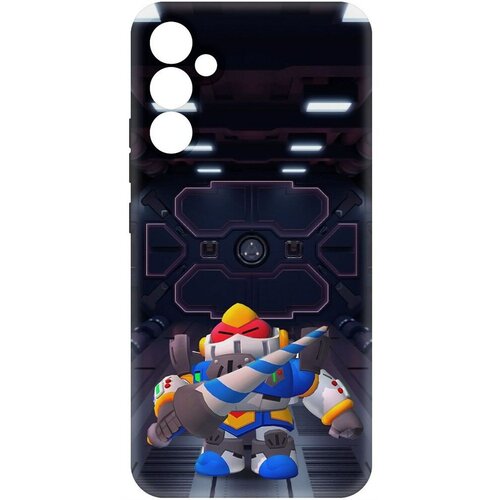 Чехол-накладка Krutoff Soft Case Brawl Stars - Паладин Вольт-Меха для Samsung Galaxy A34 5G (A346) черный чехол накладка krutoff soft case brawl stars паладин вольт меха для samsung galaxy a55 5g a556 черный