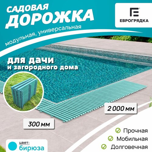 Садовая дорожка Еврогрядка 300х2000, цвет: бирюза