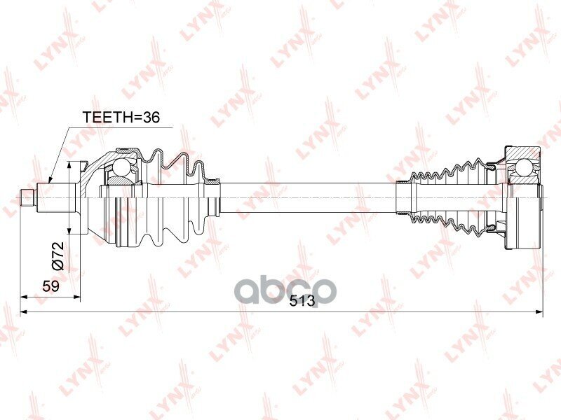 Привод в сборе L LYNXauto арт. CD1024