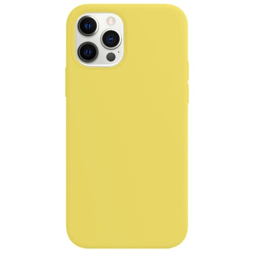 фото Силиконовый чехол для iphone 12 pro max / silicone case для айфон 12 про мах / с бархатистым покрытием внутри (желтый) pastila
