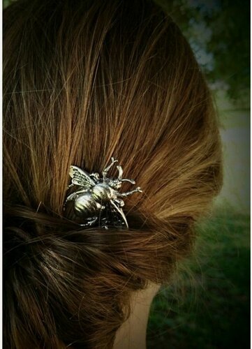 Изображение товара Винтажные невидимки VERBA "Пчелки", металлические, прямые, 6.5х2.5 см, 2 шт