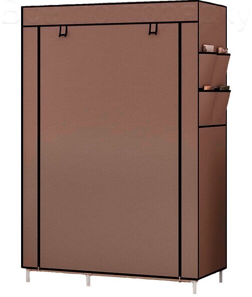 Складной Шкаф, тканевый шкаф, разборный шкаф, мягкий шкаф, сборный шкаф, шкаф из ткани, шкаф чехол, коричневый, 165х105х45 см - фотография № 6